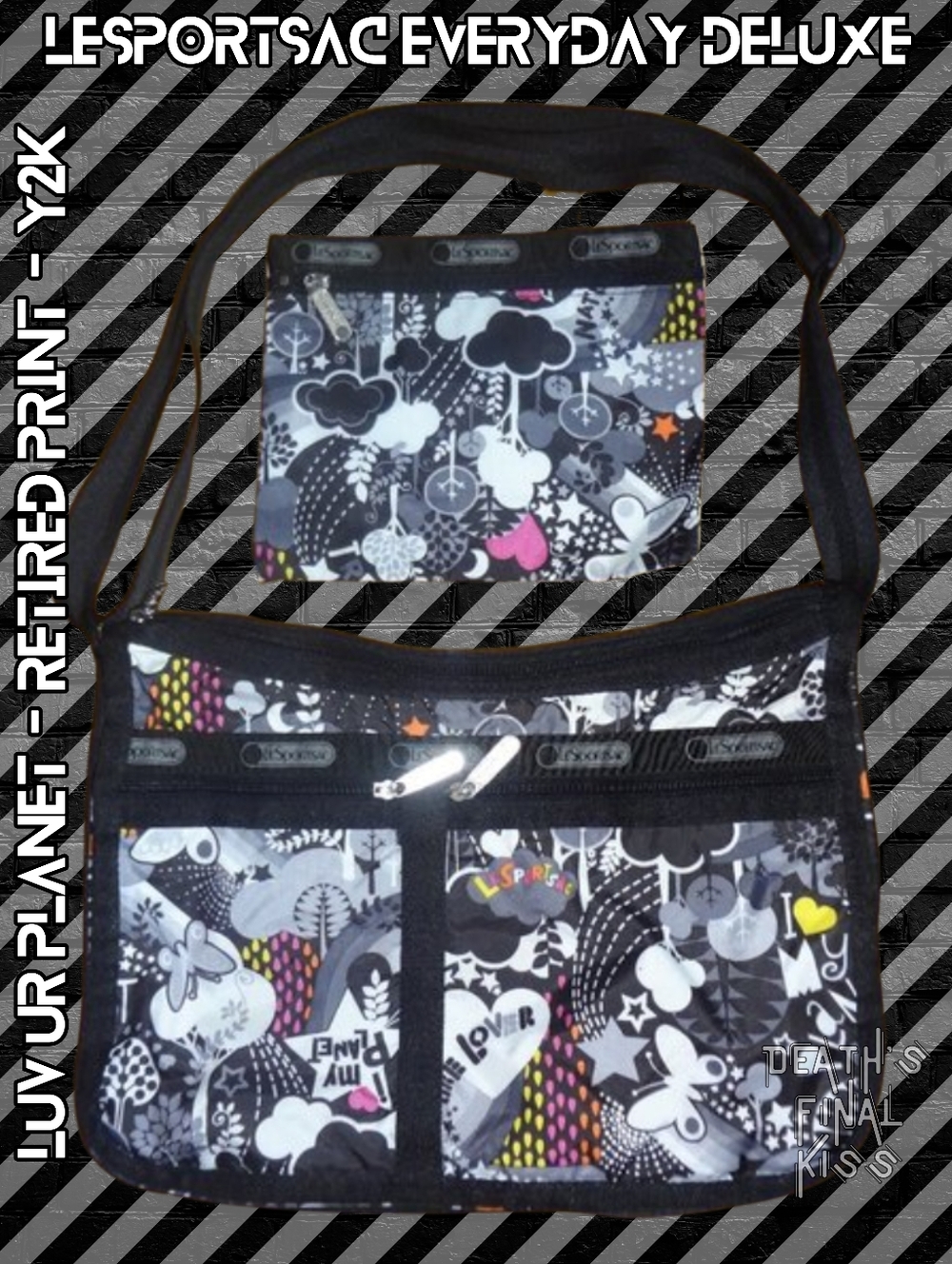 Lesportsac Luv Ur Planet Everyday Deluxe retired print expandable crossbody bag